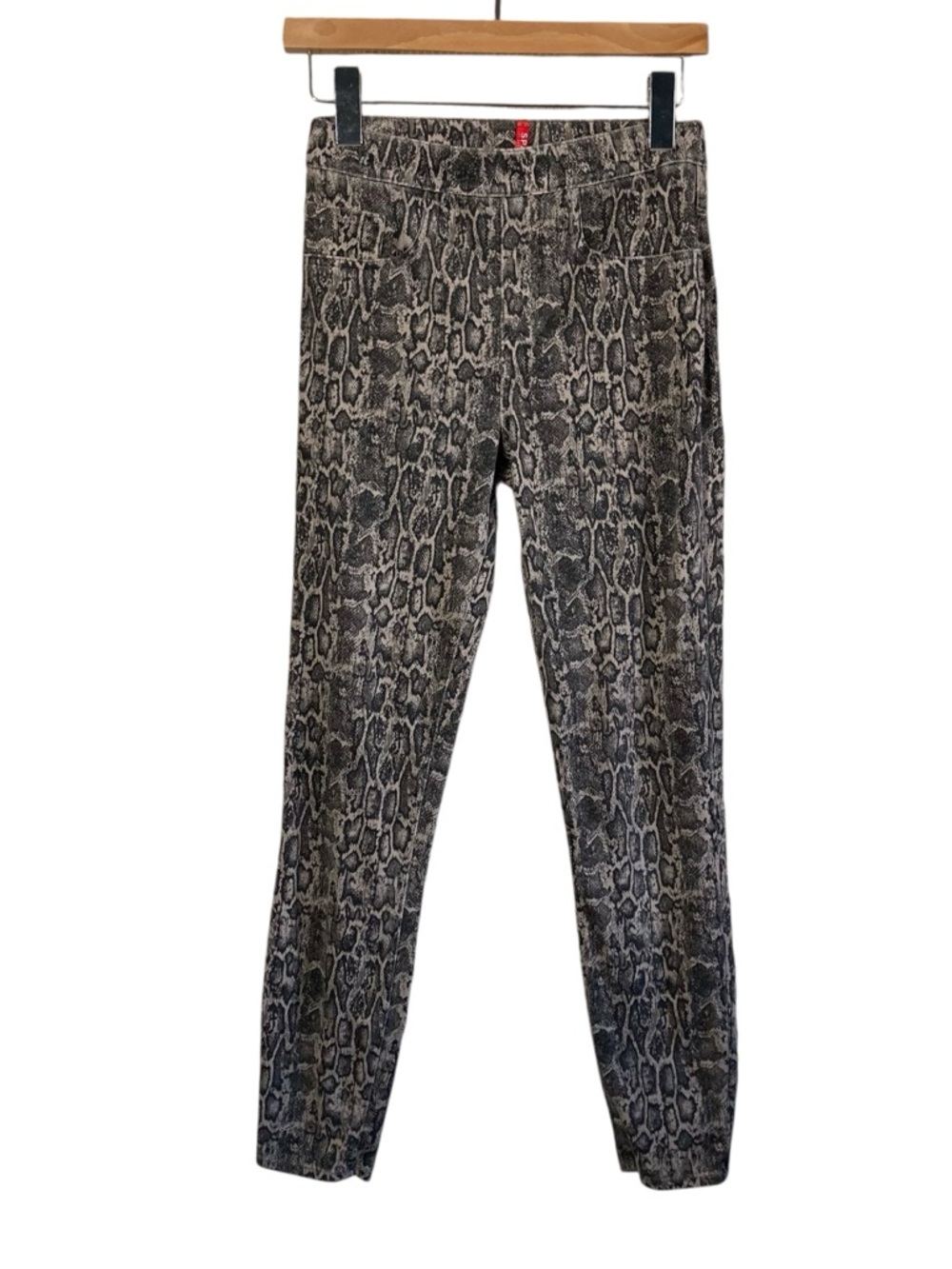 Spanx Jean-ish® Ankle Leggings Tan Snake Print Pants Brown and Tan